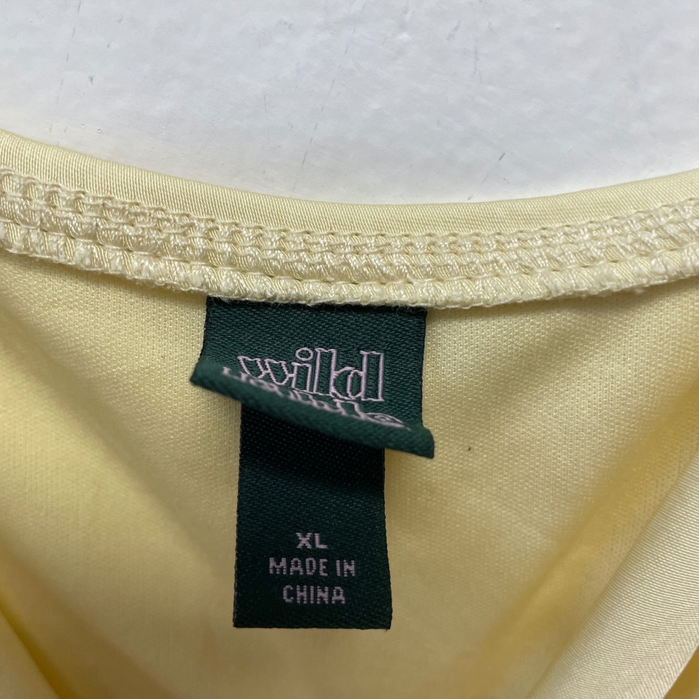 Wild Fable Women's Yellow Cowl Neck Satin Mini Sheath Sleeveless Dress Size XL - Picture 5 of 6